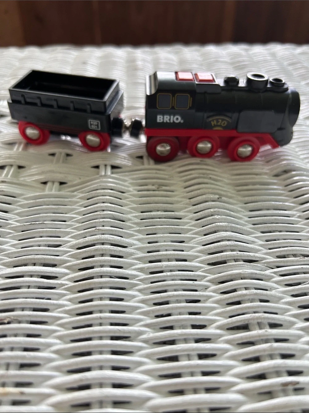 Brio Battery Operated Black & Red Mini Train Engine with Tender – Kids Toy